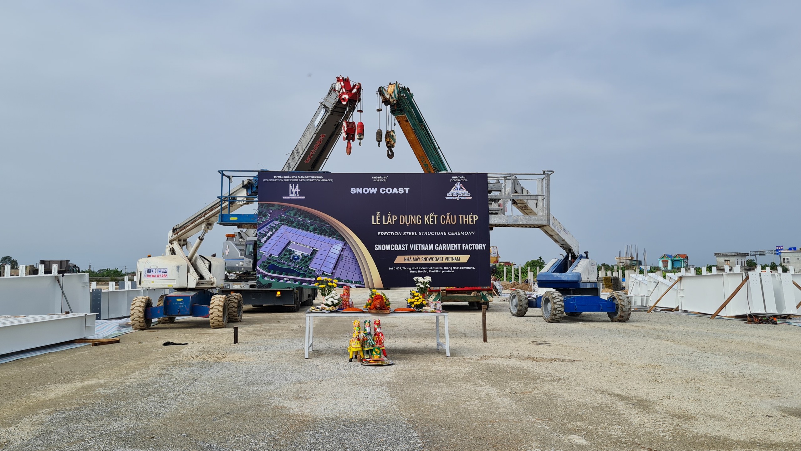 LỄ LẮP DỰNG KẾT CẤU THÉP DỰ ÁN NHÀ MÁY SNOW COAST VIETNAM