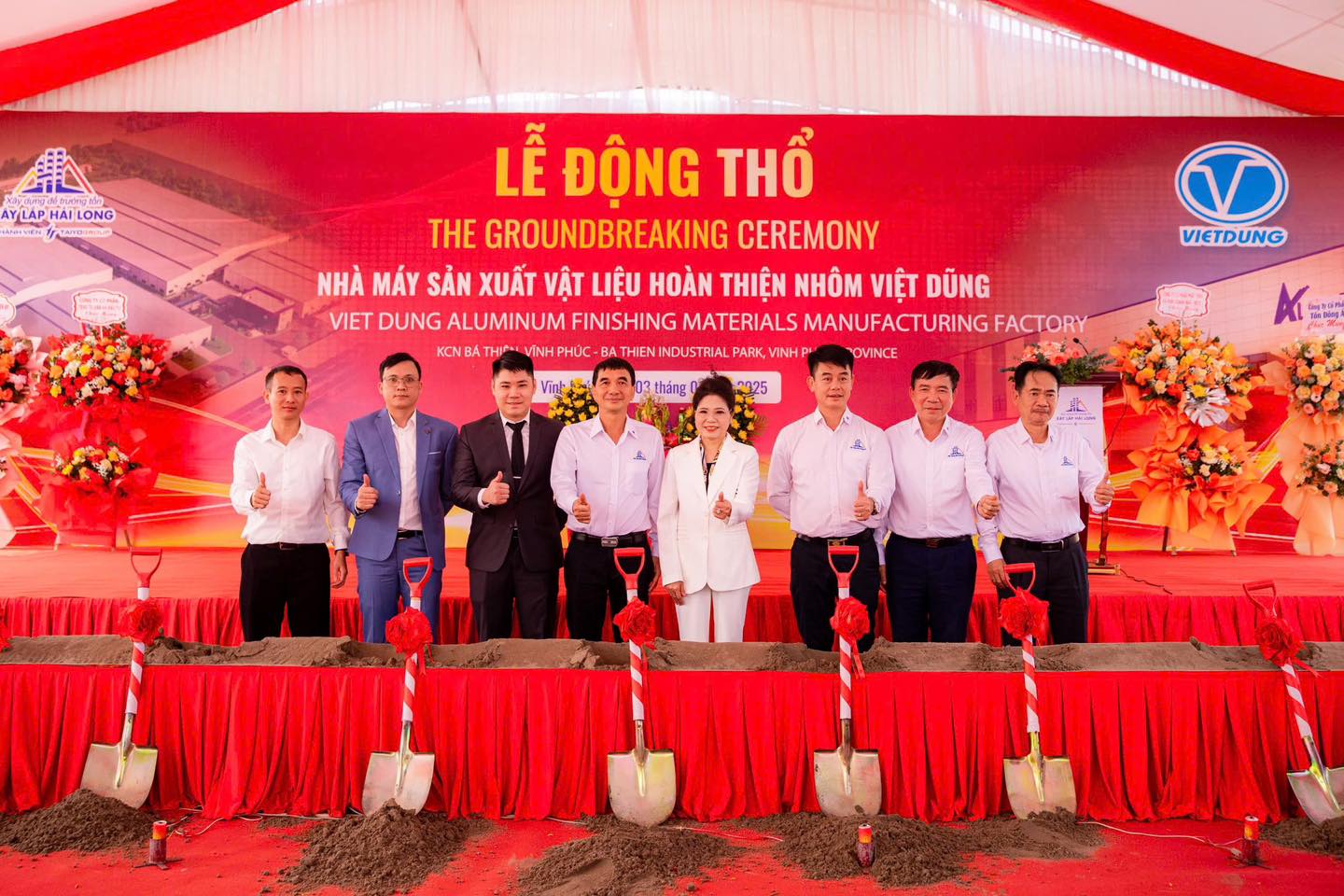 LỄ ĐỘNG THỔ DỰ ÁN NHÀ MÁY SẢN XUẤT VẬT LIỆU HOÀN THIỆN NHÔM VIỆT DŨNG